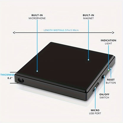 64GB Magnetic Voice Recorder with AI Noise Cancellation