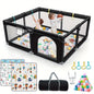 Gimars Upgraded 320D Washable Baby Playpen - 50''x50'' Large Play Yard for Toddlers with Zipper Gate