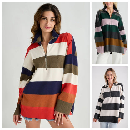 Women's Half Zip Turtleneck Pullover Long Sleeve - Hiccupzz
