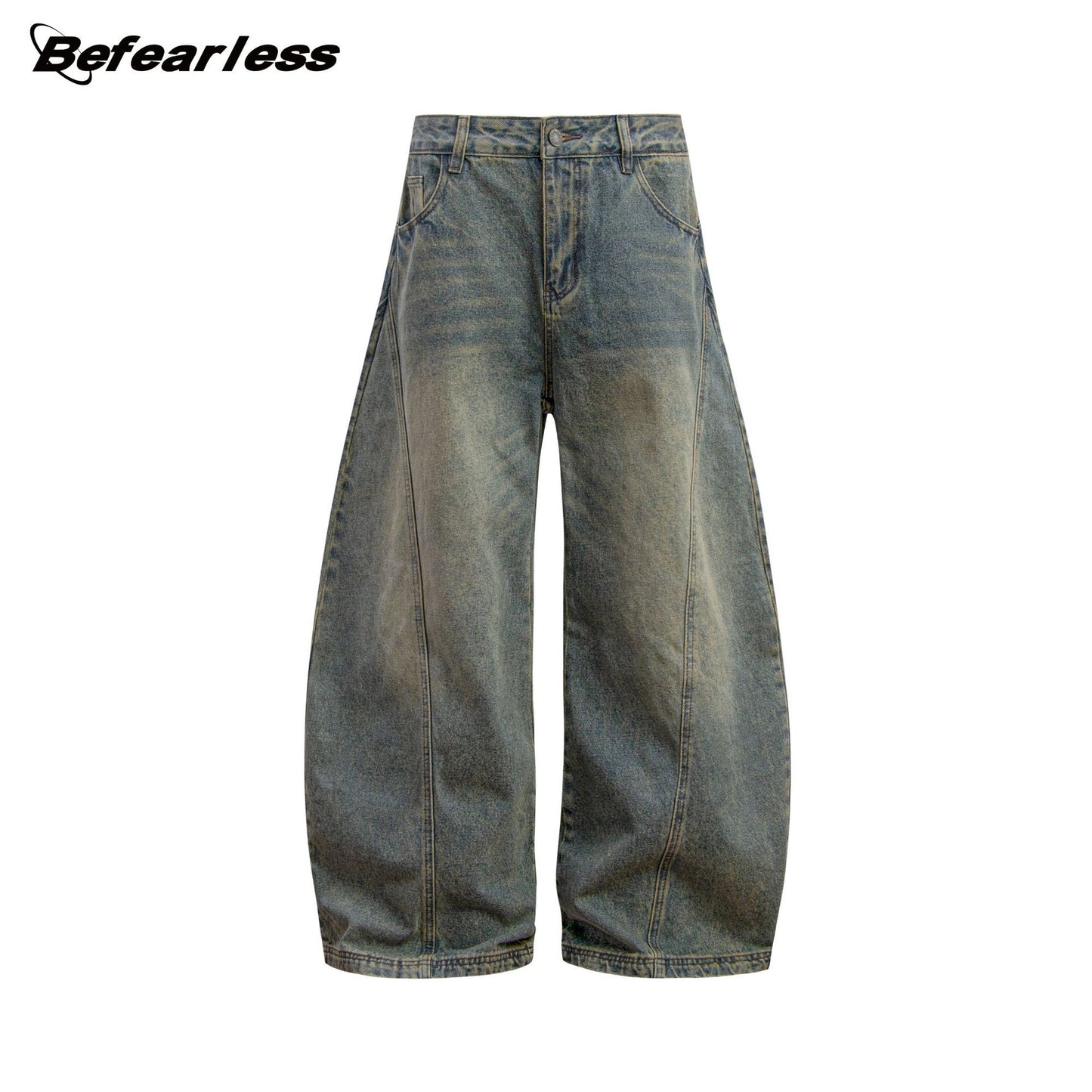 American Retro Washed Wide-Leg Jeans | Unisex Loose-Fit Casual Couple Pants