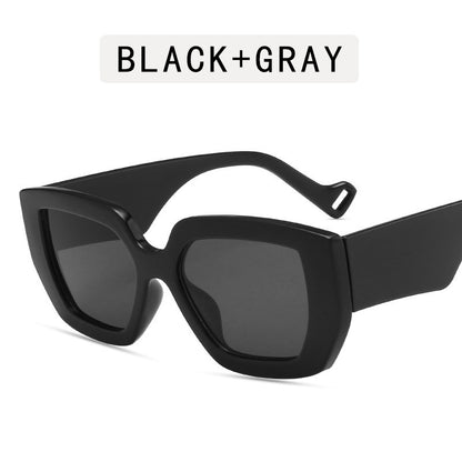 Modern Retro Ins Sunglasses Women's Polygonal Contrast Sunglasses Thick Edge Trendy Sunglasses - Hiccupzz
