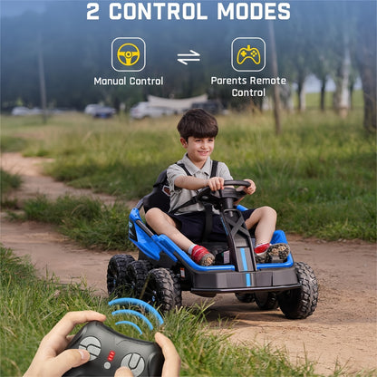 4x75W 24V Electric Ride-On UTV for Big Kids, 5.9MPH, 6 EVA Wheels, 4WD/2WD, Parent Remote, 4 Shock Absorbers, Perfect Gift for Kids 3+ Plus