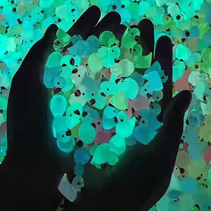 Glow-in-the-Dark Mini Yellow Ducks (5pcs): 3D Resin Garden Decor for DIY Home and Party Decorations - Hiccupzz