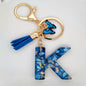 Blue Butterfly Alphabet Initial Keychain - Cute Resin Charm for Bags and Daily Use - Hiccupzz