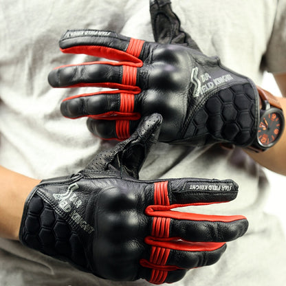 Leather Gloves Motorcycle Gloves Riding Gloves - Hiccupzz
