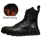 Thick Sole Mid Top Motorcycle Boots - Hiccupzz