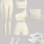 Women's 4-Piece Yoga Set, Sport Athletic Leggings, Sports Bra, Shorts, Fitness Gear For Gym And Outdoor Exercise (without Accesories) - Hiccupzz