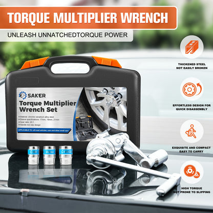 Multiplier Wrench Set - Heavy Duty Extension Wrench with 17mm/19mm/21mm Sockets, Ideal for Loosening Car Tire Lug Nuts