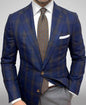 Men's Single-row Two-button Plaid Blazer - Hiccupzz