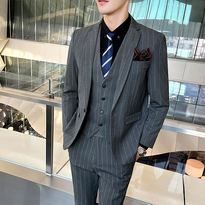 Striped Suit Men's Three-piece Suit - Hiccupzz