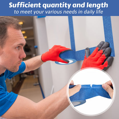 20 Pcs Rolls 2 Inch x 55 Yards Blue Painters Masking Tape, Bulk Multi-Pack for Wall Painting & Decoration