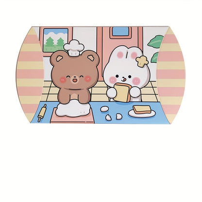 Cartoon Animal-Themed Pillow Gift Boxes (1-Pack) – Perfect for Small Candies, Birthdays, Holidays, and Special Occasions, Featuring Adorable Bear and Bunny Designs - Hiccupzz