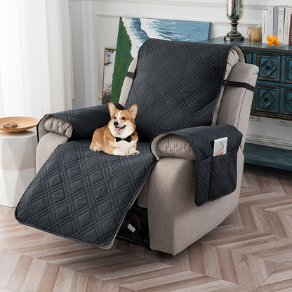 1 Pc Waterproof Recliner Chair Cover, Non-Slip, With Pocket, Washable, Furniture Protector for Pets, Easy Install & Care