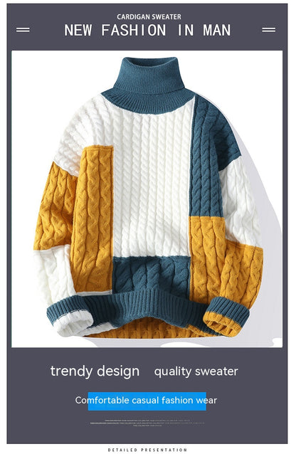 Couple Wear Turtleneck Pullover Thick Sweater Soft Warm Pure Cashmere Simple Bottoming Shirt - Hiccupzz