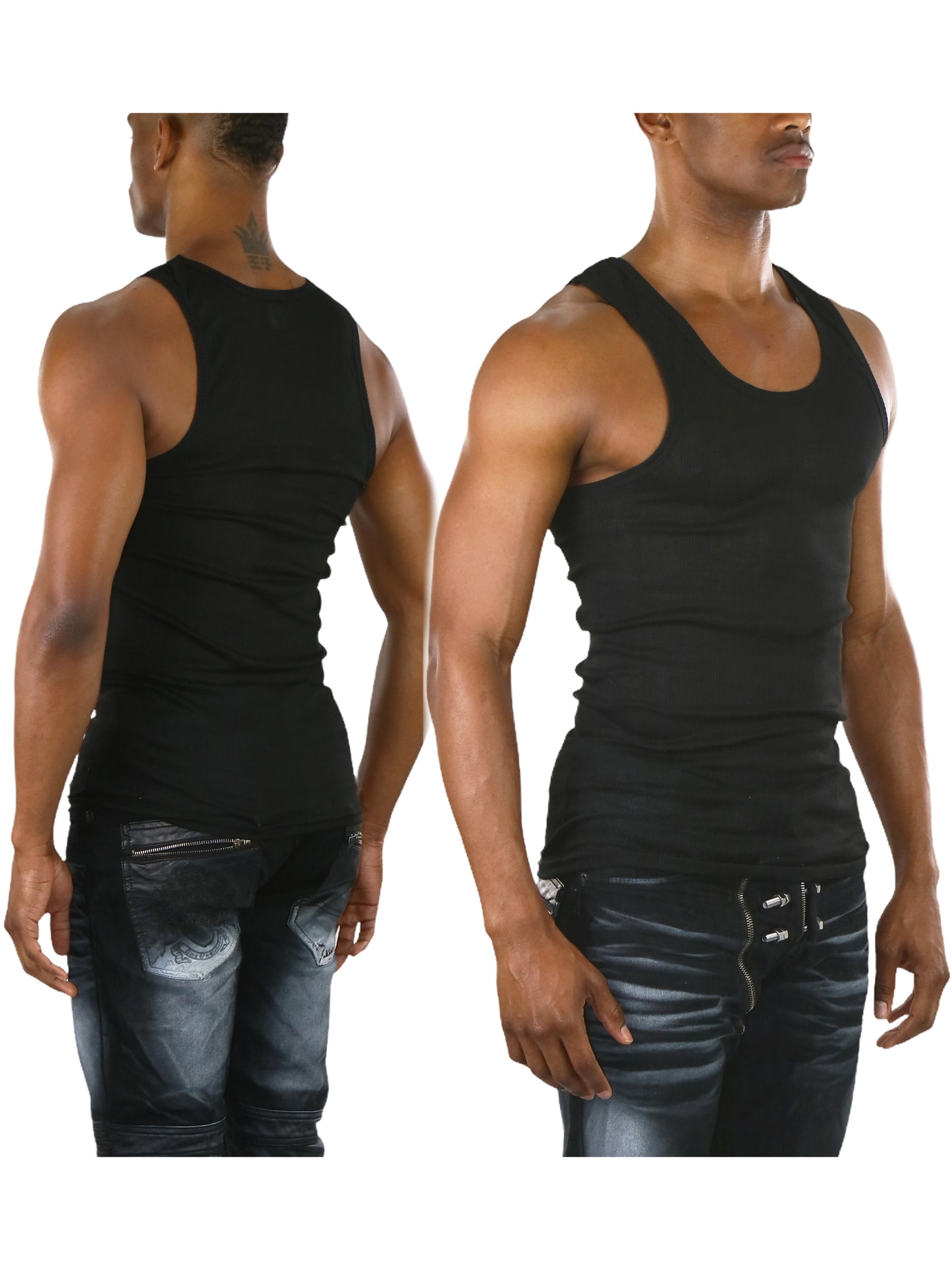 Men's Multi-Pack of Slim Fit Shallow Scoop Neck Undershirts