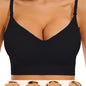 Women's Wireless Sports Bra With Flat Convertible Straps, Seamless Invisible Edge, And Ultra Low-Back Design, Adjustable Fit - Hiccupzz