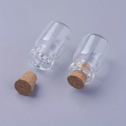 Mini Glass Bottles with Cork Stoppers: Ideal for DIY, Arts & Crafts, and Party Favors (0.51 x 0.71 inches) - Hiccupzz
