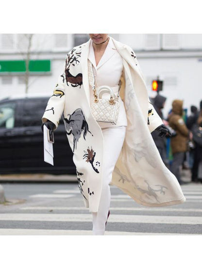 Coat Print Dragon And Phoenix Woolen - Hiccupzz