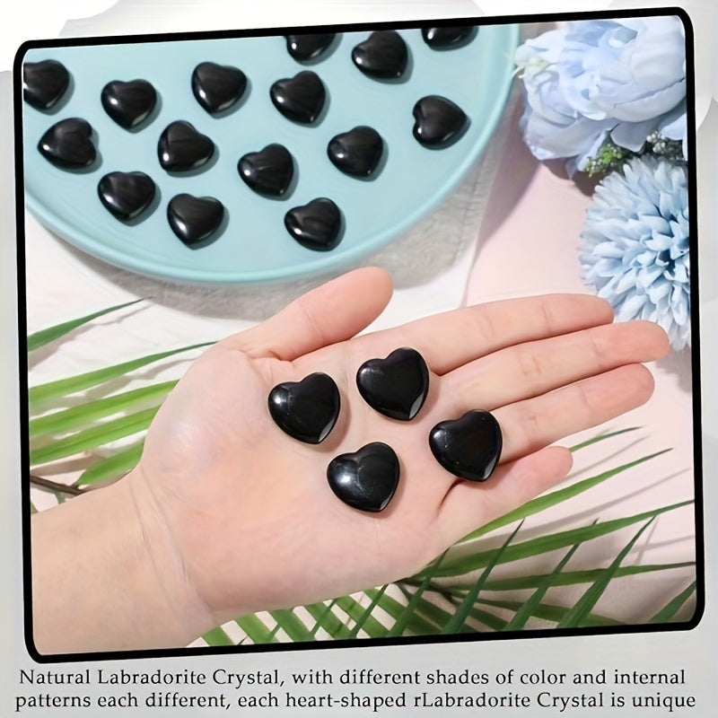 Corazones de obsidiana de cristal Art Deco: piedras naturales pulidas en forma de corazón (1/5/7 piezas) para meditación, yoga y regalos decorativos