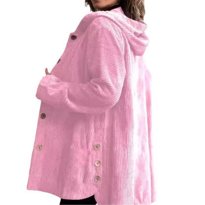 Women's Hooded Loose Corduroy Casual Jacket - Hiccupzz