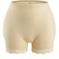 Women's Casual Shapewear Bottoms, Plus Size Contrast Lace Padded Butt Lifting Thigh Slimming Shorts - Hiccupzz