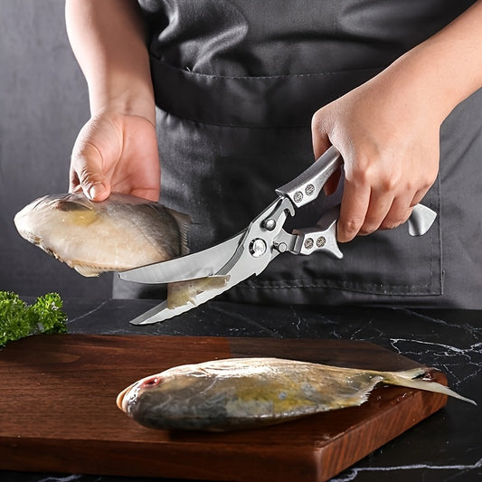 1 Pc Stainless Steel Kitchen Scissors, Multifunctional Poultry, Fish, and Chicken Bone Scissors