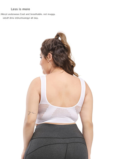 Breathable Plus Size Sports Bra with Pads - High Stretch and Seamless for Women - Hiccupzz