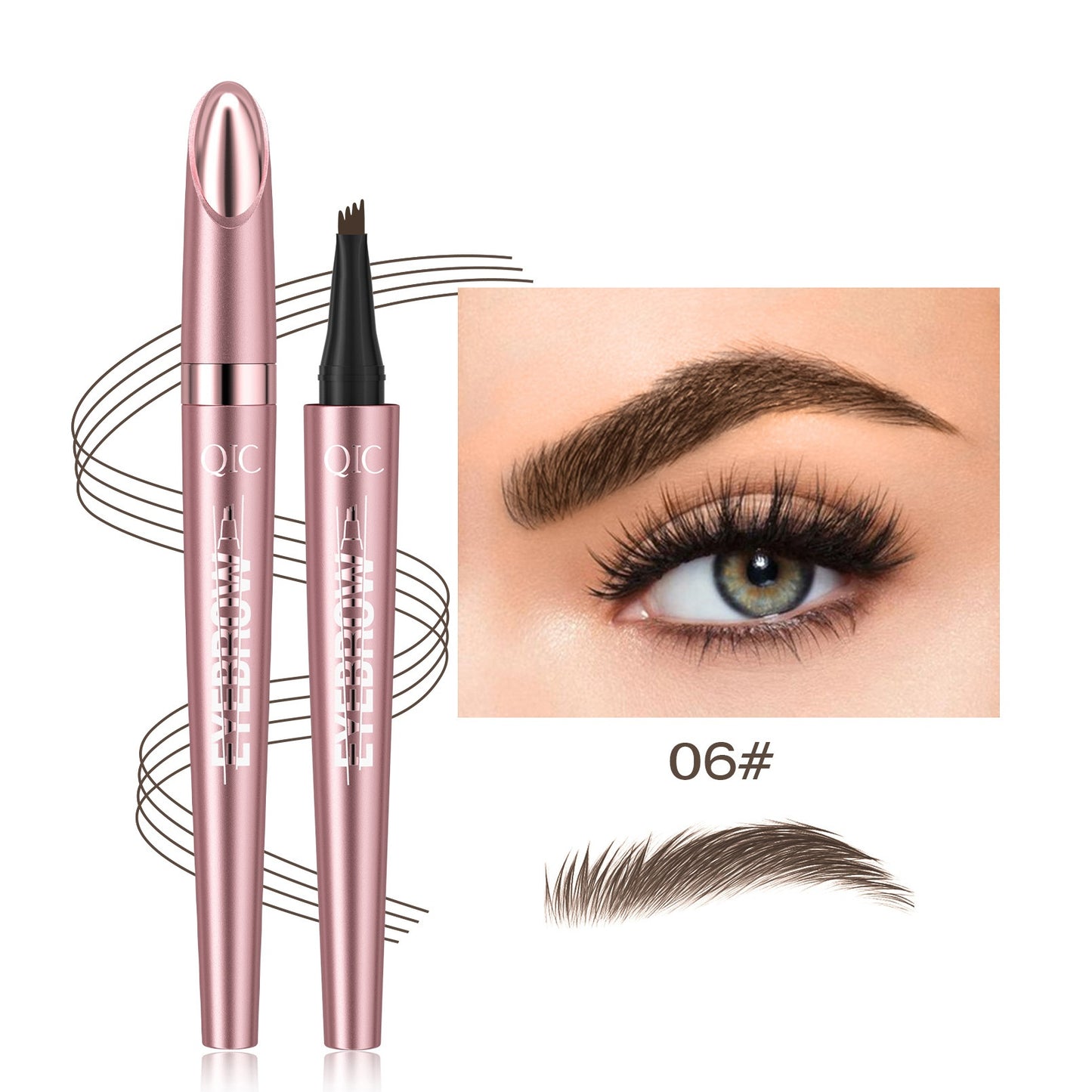 Waterproof And Smooth Not Smudge Four-fork Liquid Eyebrow Pencil