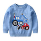 Boys Cartoon Engineering Vehicle Sweater, Knit Pullover, Autumn/Winter - Hiccupzz
