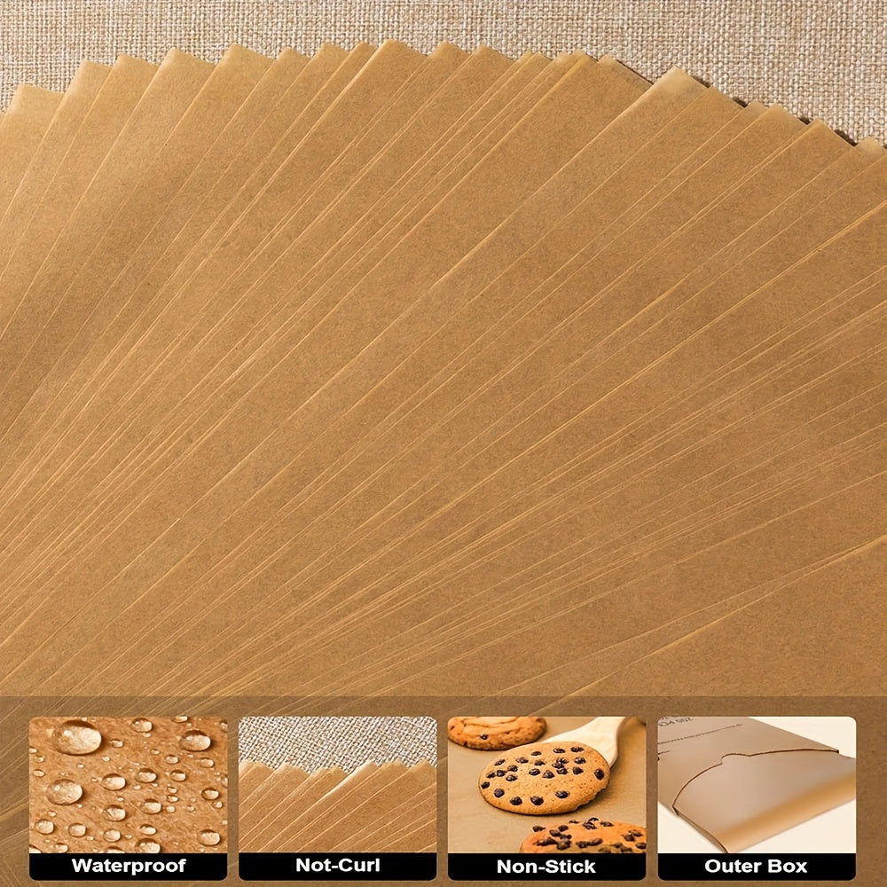 50/100 Sheets 12"x16" Pre-Cut Non-Stick Baking Paper – Unbleached, Perfect for Baking, Grilling, Air Fryer, Steaming, Bread, Cupcakes, Cookies, and More