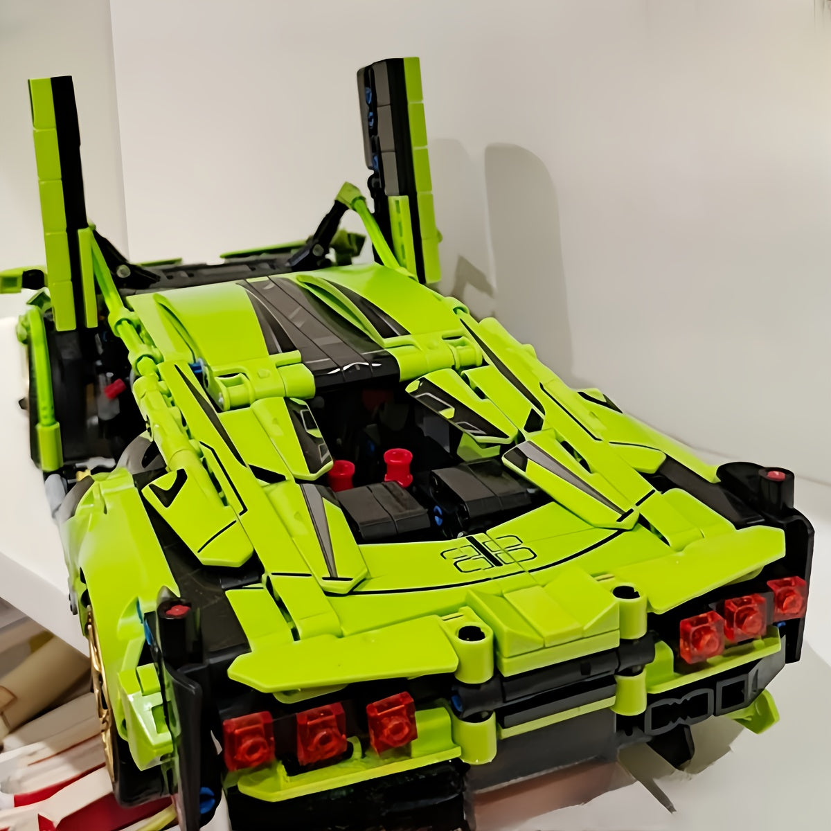 1300+Pcs Limited Edition Green Supercar Building Set - Premium ABS Collectible Car Model Kit, Perfect for Display & Gifting