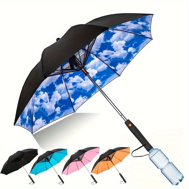 Cooling Umbrella with Fan and Spray Effect, Long Handle Umbrella with UV Protection