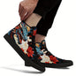 Men's Dragon Pattern High Top Skateboard Shoes - Non-Slip, Durable Lace-Up Sneakers - Hiccupzz