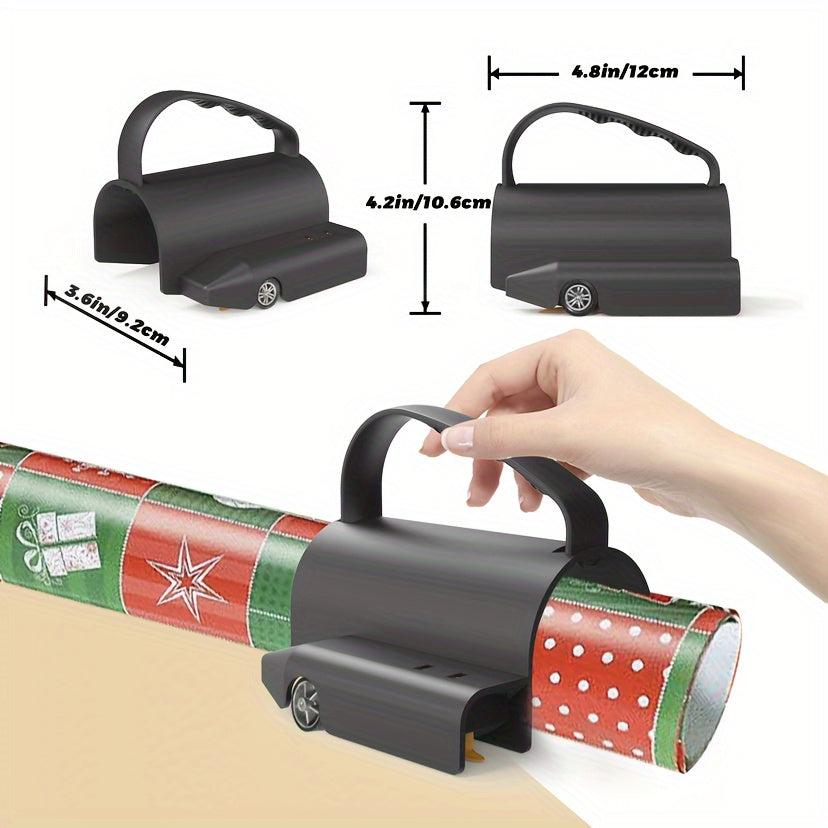 Portable Slide Wrapping Paper Cutter, 1-Pack - Plastic Roll Cutter Tool for Easy Cutting