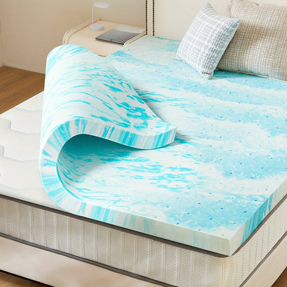 Gel-Infused Cooling Memory Foam Mattress Topper - 2 Inch Thick for Sleeper Sofa - Hiccupzz