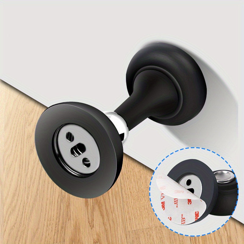 Strong Magnetic Silent Door Stopper - Bedroom Free-Punch Door Suction, Anti-Collision Silicone Floor Door Stop