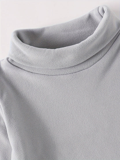 3 Pcs Boys' Fleece-Lined Turtleneck Sweaters - Soft, Warm Knit Pullovers for Fall/Winter - Hiccupzz