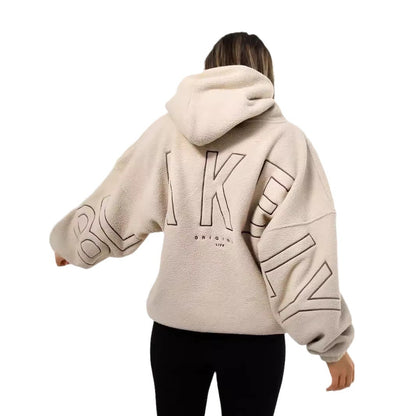 Women's Simple Loose Embroidered Lamb Fleece Coat - Hiccupzz
