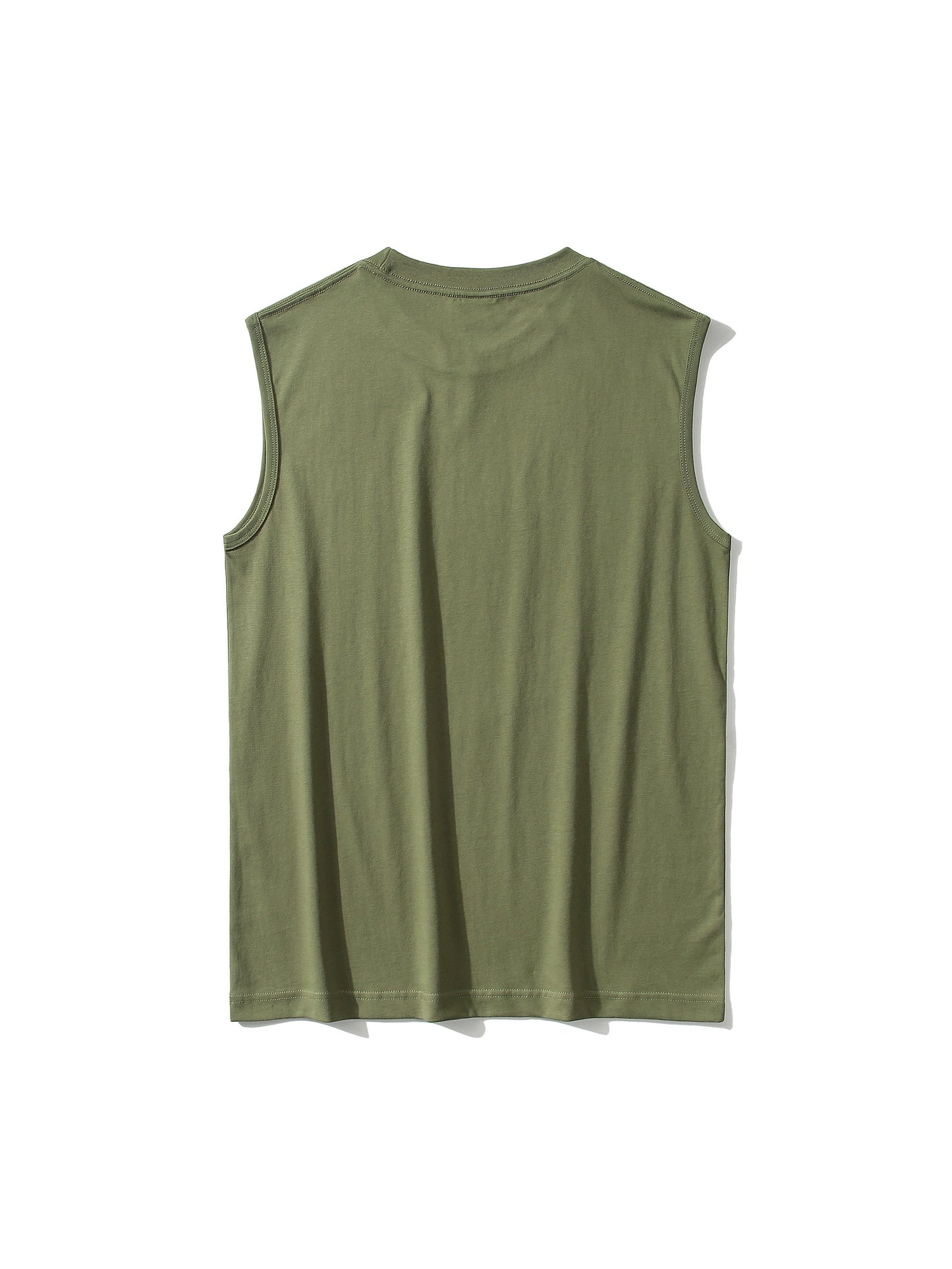 Men's 100% Cotton Solid Tank Top, Active Crew Neck Sleeveless Top, Men's Clothing For Summer Outdoor