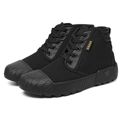 Construction Site Wear-resistant Non-slip High Top Canvas Breathable Shoes - Hiccupzz