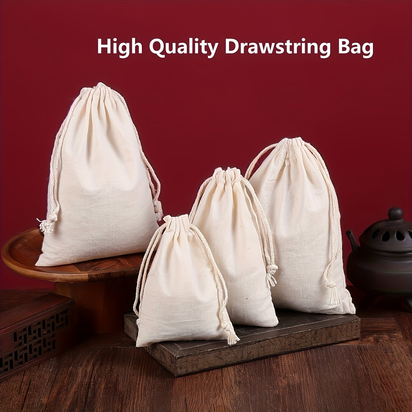 Canvas Drawstring Pouch: Versatile Storage for Jewelry, Party Favors, and Wedding Decorations