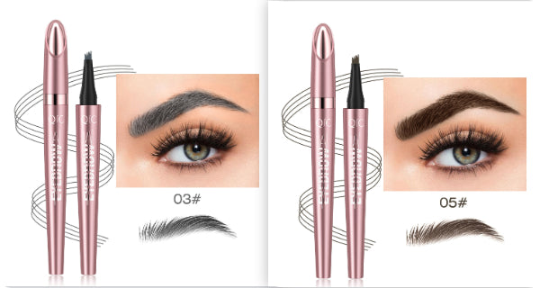 Waterproof And Smooth Not Smudge Four-fork Liquid Eyebrow Pencil