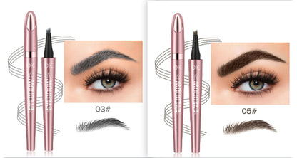 Waterproof And Smooth Not Smudge Four-fork Liquid Eyebrow Pencil