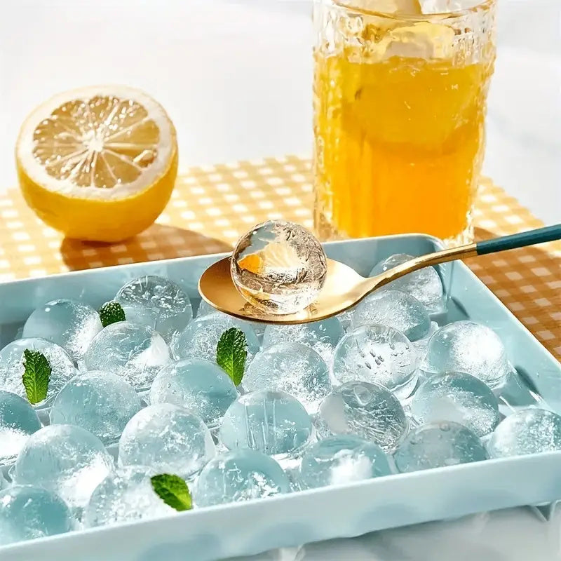 33-Grid Ice Cube Tray with Lid - Quick-Release, Stackable Ice Maker for Kitchen & Beverages