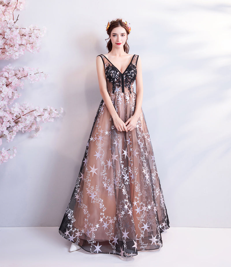 Fantasy Starry Sky Black Banquet Annual Meeting Dress