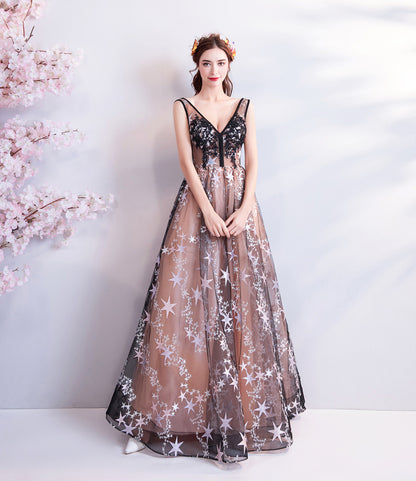 Fantasy Starry Sky Black Banquet Annual Meeting Dress - Hiccupzz