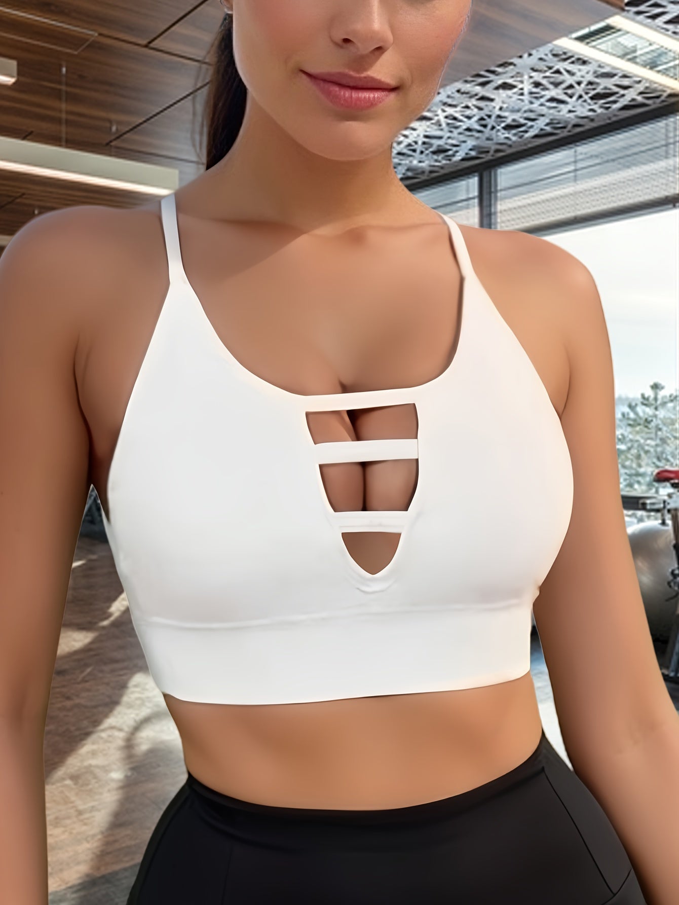 Women's Cut-Out Front High-Elastic Sports Bra