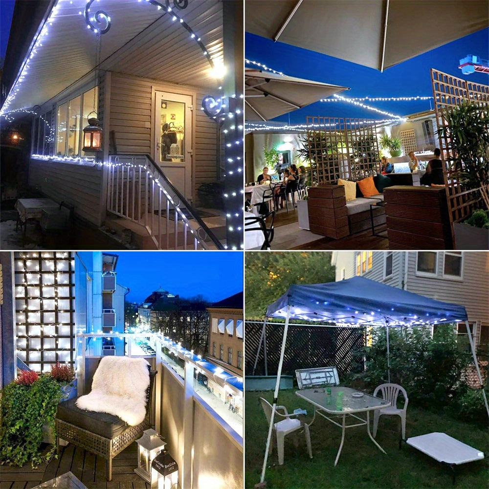 1pc 50/100/200/300 LED Solar Light Outdoor Waterproof - 8 Modes Copper Wire Fairy String Lights for Decorations