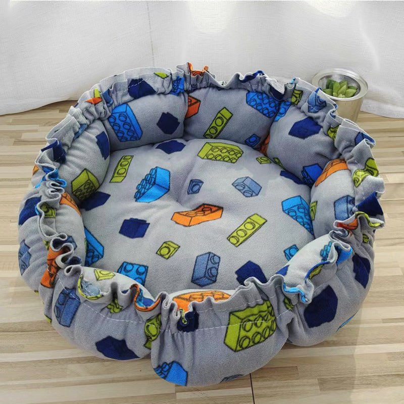 135cm Fluffy Cotton Pet Sleeping Nest & Play Gym Mat with Arch Toys