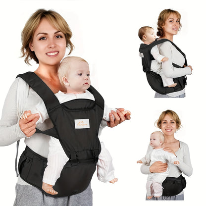 Baby Carrier Newborn to Toddler - All-Position Hip Carrier with Hood, Perfect for Breastfeeding